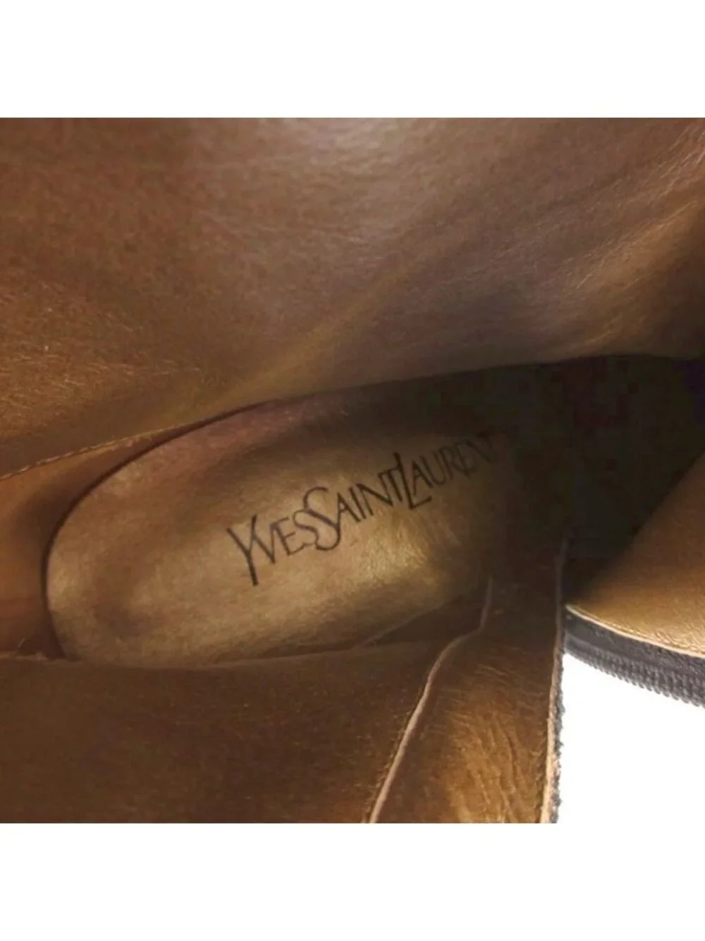 Saint Laurent Yves Long Boots Side Zip Leather 36.5 Black - Picture 7 of 8